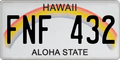 HI license plate FNF432