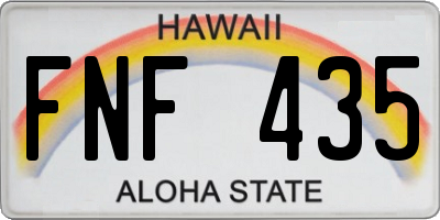 HI license plate FNF435