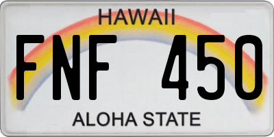 HI license plate FNF450