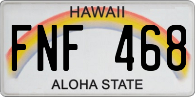 HI license plate FNF468