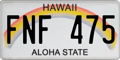 HI license plate FNF475