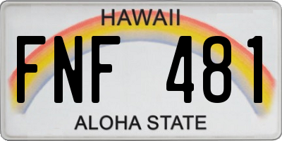 HI license plate FNF481