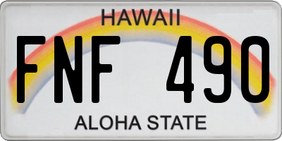 HI license plate FNF490