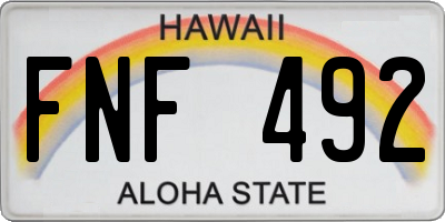 HI license plate FNF492
