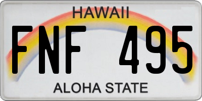 HI license plate FNF495