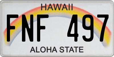 HI license plate FNF497