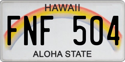 HI license plate FNF504