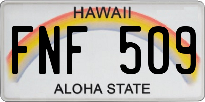 HI license plate FNF509