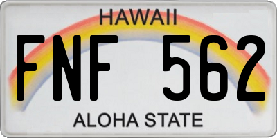 HI license plate FNF562
