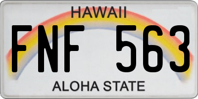 HI license plate FNF563