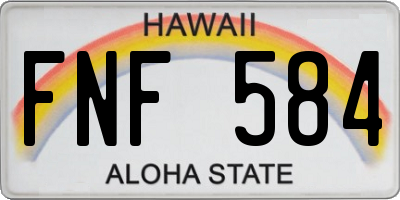 HI license plate FNF584