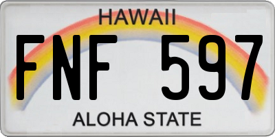 HI license plate FNF597