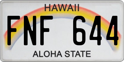 HI license plate FNF644
