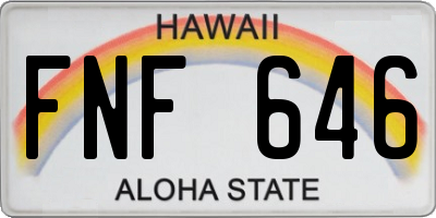 HI license plate FNF646
