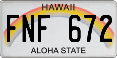 HI license plate FNF672