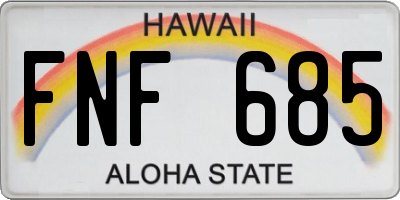 HI license plate FNF685