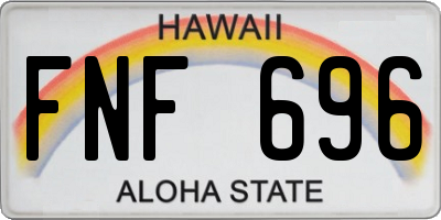 HI license plate FNF696