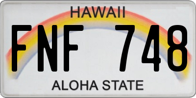 HI license plate FNF748