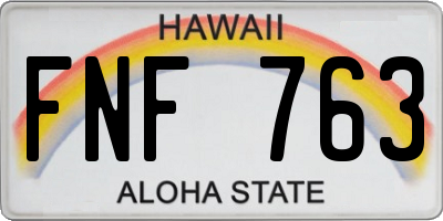 HI license plate FNF763