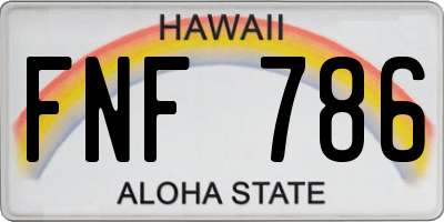 HI license plate FNF786