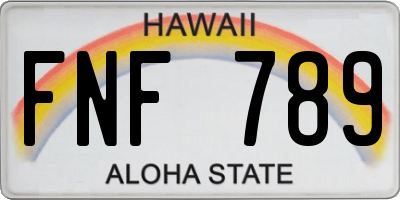 HI license plate FNF789