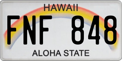 HI license plate FNF848