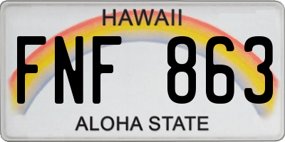 HI license plate FNF863