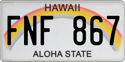 HI license plate FNF867