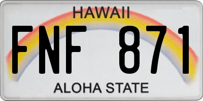 HI license plate FNF871