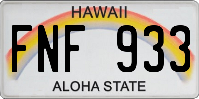 HI license plate FNF933