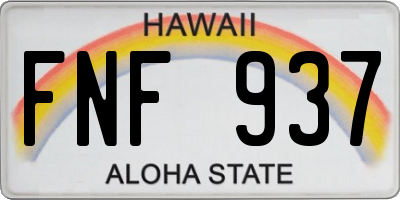 HI license plate FNF937