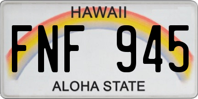 HI license plate FNF945
