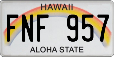 HI license plate FNF957