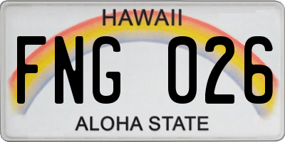 HI license plate FNG026