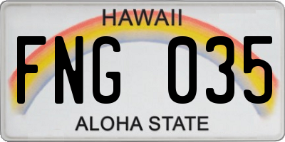 HI license plate FNG035