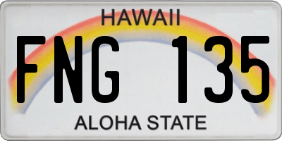 HI license plate FNG135