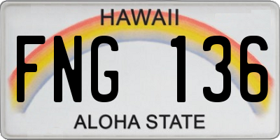 HI license plate FNG136
