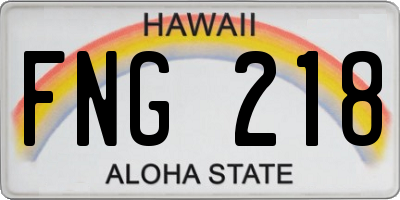 HI license plate FNG218