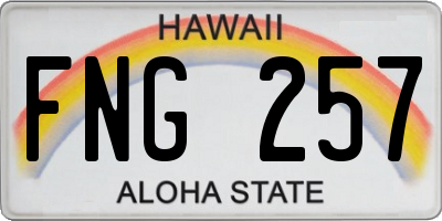HI license plate FNG257