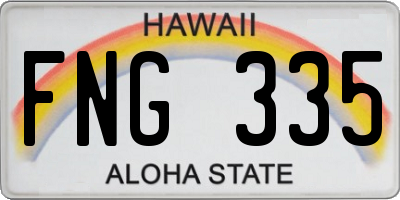 HI license plate FNG335