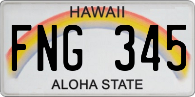 HI license plate FNG345