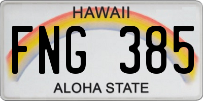 HI license plate FNG385