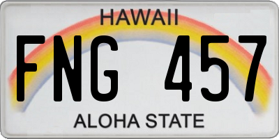 HI license plate FNG457