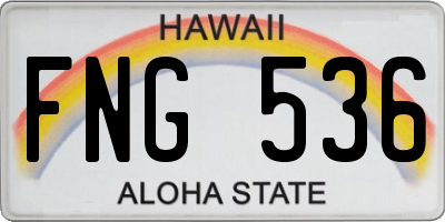 HI license plate FNG536