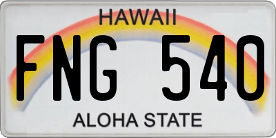 HI license plate FNG540
