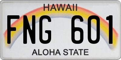 HI license plate FNG601