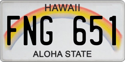 HI license plate FNG651