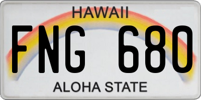HI license plate FNG680