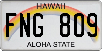 HI license plate FNG809