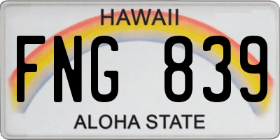 HI license plate FNG839